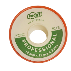 Уплотнительная лента тефлоновая Facot Professional 19 мм х 12 м (0,2мм)