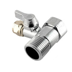 Адаптер + шаровый вентиль AD-4BC-3W/BV-3BC-CH 1/2"-3/8"-1/2" (резьба наружная - цанга- резьба внутренняя)