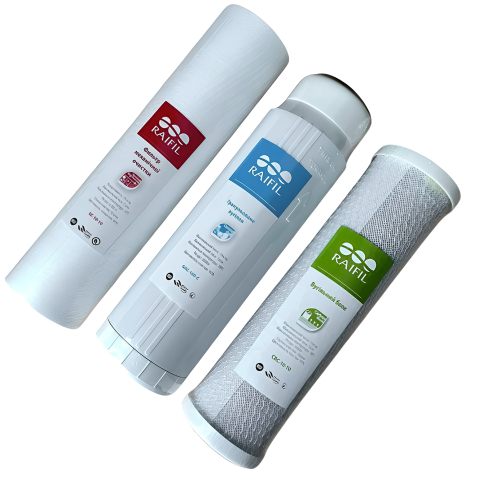 Комплект картриджів 1-2-3 Raifil Coal Trio BOX (хлор)