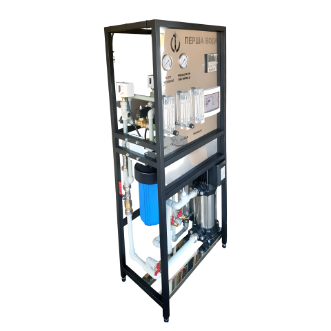 Система зворотного осмосу PVRO-480 з контролером (480 л/год) на нержавіючій рамі
