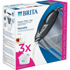 Фільтр-глечик Brita Marella MXpro графіт 2,4/1,2л + 3 шт Maxtra PRO
