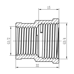 Муфта SD Forte SF3572015 1/2" х 3/4" никелированная (внутр. резьба - внутр. резьба)