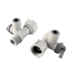 Адаптер 1832-B2 ZM 1/2"-3/8"-1/2" (резьба наружная - шаровой вентиль - резьба внутренняя)