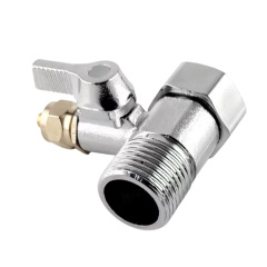 Адаптер + шаровый вентиль AD-4BC-3W/BV-2BC-CH 1/2"-1/4"-1/2" (резьба наружная - цанга- резьба внутренняя)