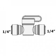 Кран проходной ITiGER 1825-A/BV-101-EZ трубка 1/4" - трубка 1/4"