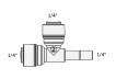 Фитинг Т-образный ITiGER 1820-A 1/4"-1/4"-1/4" (стержень-трубка-трубка)