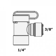 Кран для бака ITiGER 1823-B / BV-103-EZ (трубка 3/8" - резьба внутренняя 1/4") 