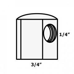 Коннектор для накопительных емкостей ROT-11, ROT-20 (J-D004) резьба внутренняя 1/4" - резьба внутренняя 3/4"