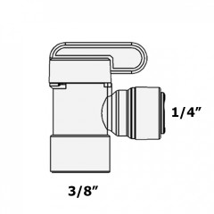 Кран для бака ITiGER 1823-E (трубка 1/4" - резьба внутренняя 3/8") 