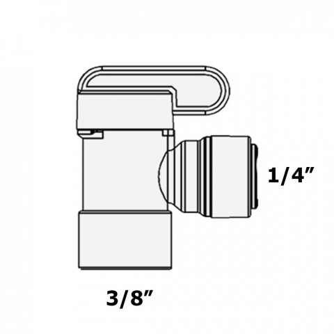 Кран для бака ITiGER 1823-E (трубка 1/4" - резьба внутренняя 3/8")