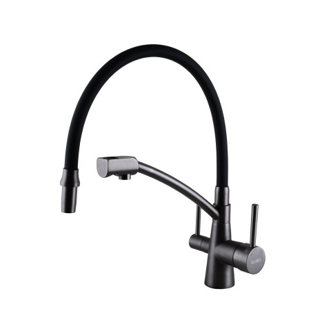 Змішувач трипозиційний Globus Lux LAZER GLLR-0700-11-GRAPHITE (під осмос та хол/гор. воду)