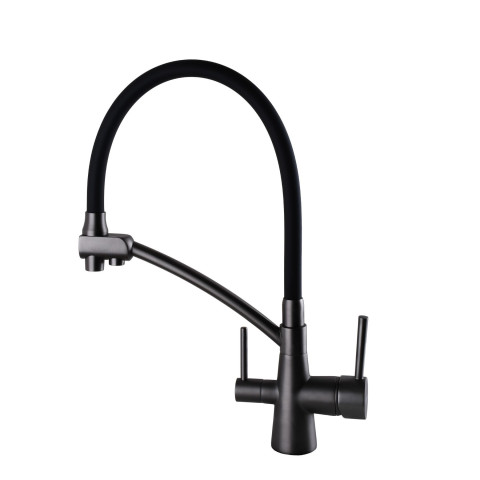 Змішувач трипозиційний Globus Lux LAZER GLLR-0700-11-GRAPHITE (під осмос та хол/гор. воду)