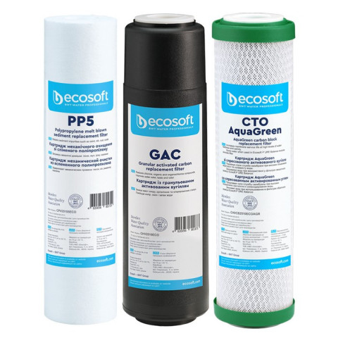 Комплект картриджів Ecosoft 1-2-3 (осмос) AquaGreen (CHV3ECOAGR)