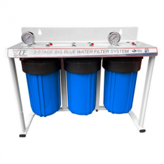 Фільтр триколбовий Tiger Filtration TF-3BB10-03A Вig Blue 10 (з механічним та вугільними картриджами)