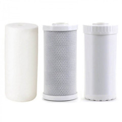 Фільтр триколбовий Tiger Filtration TF-3BB10-03A Вig Blue 10 (з механічним та вугільними картриджами)