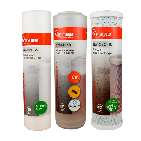 Комплект картриджів Нова Вода NW-K304 (пом'якшувальний) для проточного фільтра