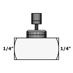 Голковий регулятор потоку ITiGER I-F026 (внутрішнє різьблення 1/4" - внутрішнє різьблення 1/4")