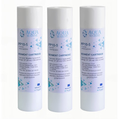 Комплект картриджів 3шт. із спіненого поліпропілену AquaMarine PP10-5, 5 мкм (Slim 10)