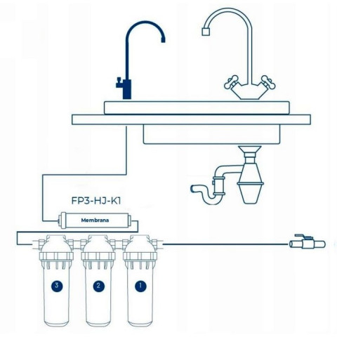 Проточний фільтр Aquafilter FP3-HJ-K1 з UF мембраною