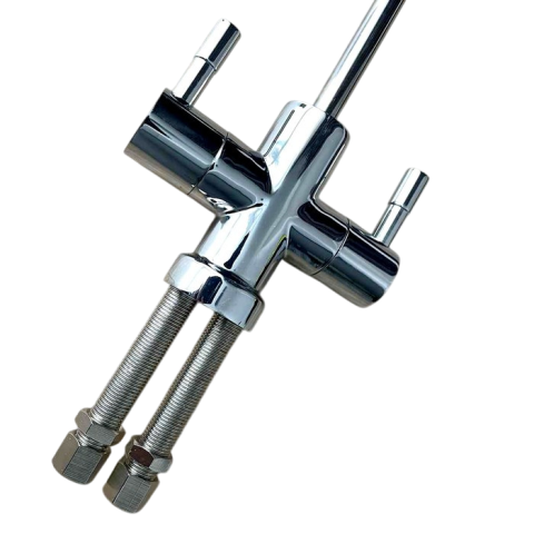 Кран подвійний хромований Kaplya DFCH16-C (Modern mini)