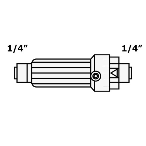 Обмежувач потоку на 100-720 мл/хв (1831-FR 100-720 EZ) регульований, трубка 1/4" - трубка 1/4"