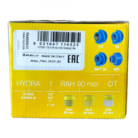 Фильтр самопромывной Atlas Hydra RLH-90 3/4" KIT RA6000011 (с картриджем 90 мкм)