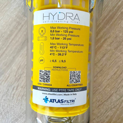 Фильтр самопромывной Atlas Hydra RLH-90 3/4" KIT RA6000011 (с картриджем 90 мкм)