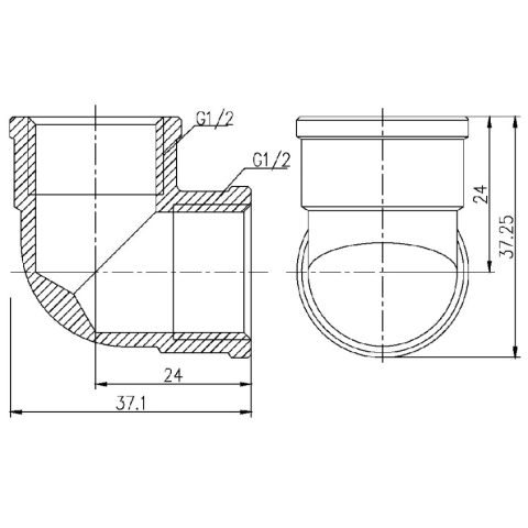 Кут SD Forte SF36815 1/2" нікельований (внутр.різьблення - внутр.різьблення)