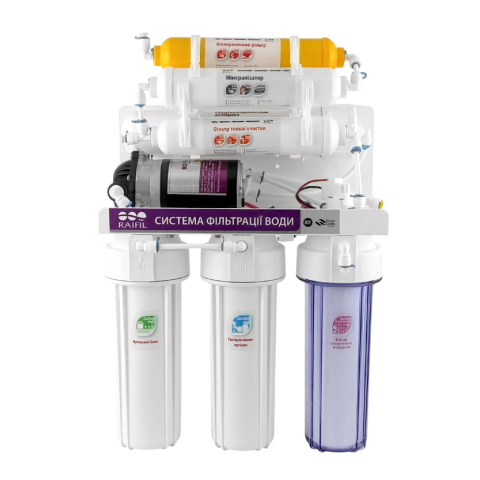 Фільтр з зворотним осмосом Raifil GRANDO 7+ (RO905-750BP-EZ) з насосом