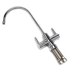 Кран подвійний хромований Kaplya DFCH16-C (Modern mini)