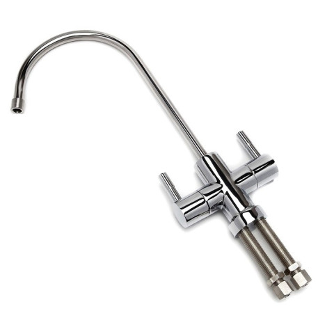 Кран подвійний хромований Kaplya DFCH16-C (Modern mini)