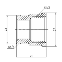 Муфта SD Forte SF357159 1/2" х 3/8" никелированная (внутр. резьба - внутр. резьба)