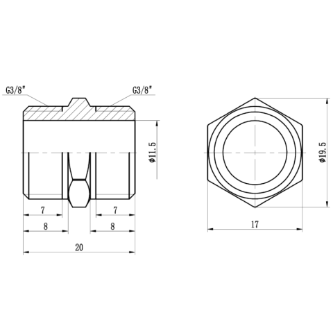 Ніпель SD Forte SF3589 3/8" нікельований (зовнішнє різьблення - зовнішнє різьблення)