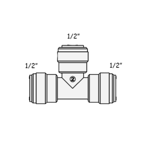 Фітинг Т-подібний ITiGER 1803-F, 1/2"-1/2"-1/2" (трубка-трубка-трубка)