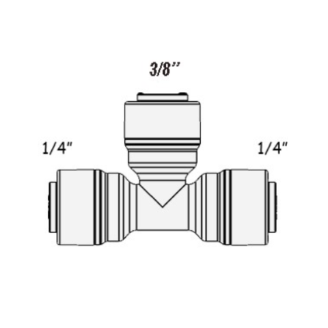 Фітинг Т-подібний ITiGER 1803-D, 1/4"-1/4"-3/8" (трубка-трубка-трубка)