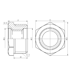 Футорка SD Forte SF374156 SD 1/2"х1/4" никелированный (наружная резьба - внутр.резьба)