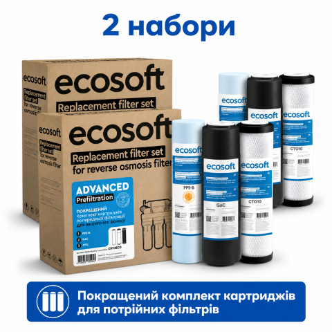 Комплект картриджей Ecosoft 1-2-3 (осмос) улучшенный ( CHV3ECO ) - 2 набора