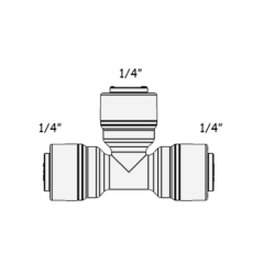 Фітинг Т-подібний ITiGER 1803-A, 1/4"-1/4"-1/4" (трубка-трубка-трубка)