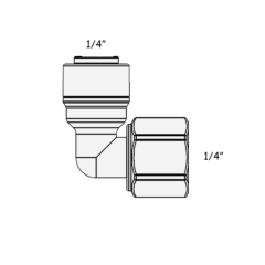 Фітинг кутовий ITiGER 1815-A 1/4" - 1/4" (трубка-внутрішнє різьблення)