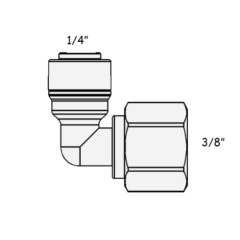 Фітинг кутовий ITiGER 1815-С 1/4" - 3/8" (трубка-внутрішнє різьблення)