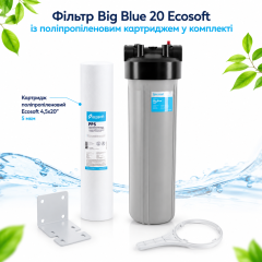 Фильтр Big Blue 20" Ecosoft ВВ20 (FPV4520ECOGR) с полипропиленовым картриджем в комплекте