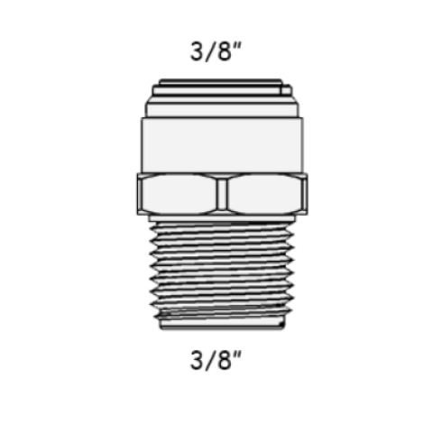 Фітинг прямий ITiGER 1813-B 3/8"-3/8" (трубка-різьблення зовнішня)