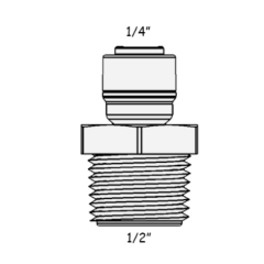 Фітинг прямий ITiGER 1813-D 1/4"-1/2" (трубка-різьблення зовнішня)