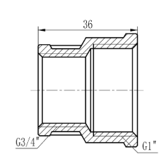 Муфта SD Forte SF3572515 1" х 3/4" никелированная (внутр. резьба - внутр. резьба)