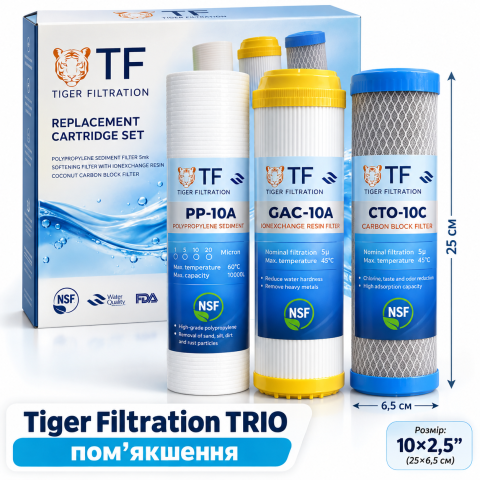 Комплект картриджей Tiger Filtration TRIO умягчение