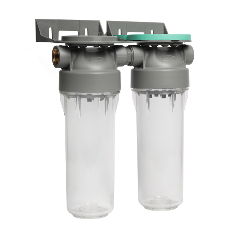 Колба фільтра прозора 2P DUPLEX РЕТ для холодної води Ecosoft 3/4" (made in Italy) FDPP2P0130/G118