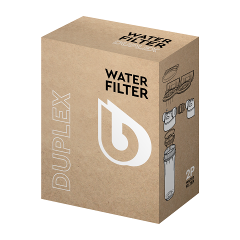 Колба фільтра прозора 2P DUPLEX РЕТ для холодної води Ecosoft 3/4" (made in Italy) FDPP2P0130/G118