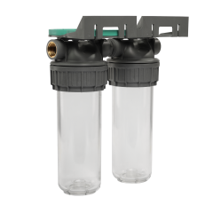 Колба фільтра прозора 3P DUPLEX РЕТ для холодної води Ecosoft 3/4" (made in Italy) FDPP3P0130/G118