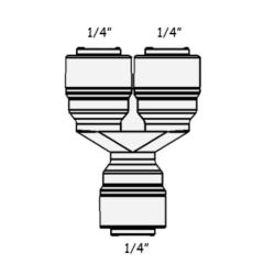 Фітинг роздільник ITiGER 1805-A 1/4"-1/4"-1/4" (трубка-трубка-трубка)