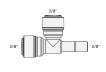 Фитинг Т-образный ITiGER 1820-C 3/8"-1/4"-3/8" (стержень-трубка-трубка)